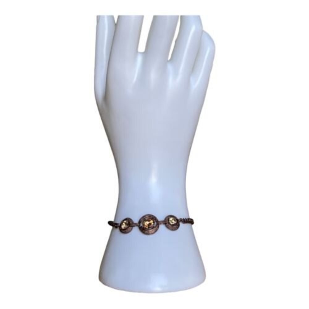 Givenchy Women's Three Crystals Copper Color Chain Bracelet
